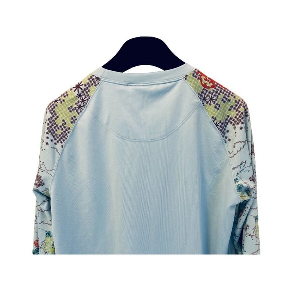 The North Face Size Med Rush Guard Top in Blue Tropical Design Sleeves - Picture 5 of 8